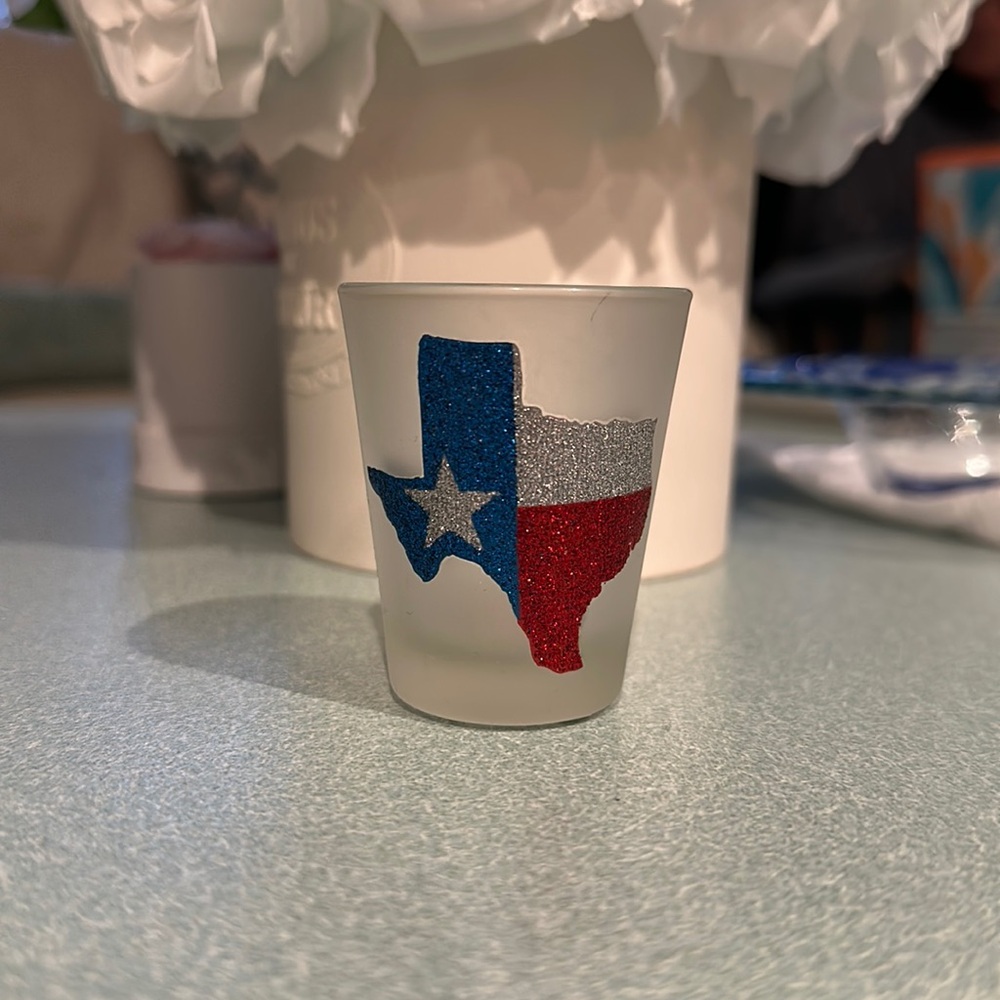Texas Glitter Shotglass